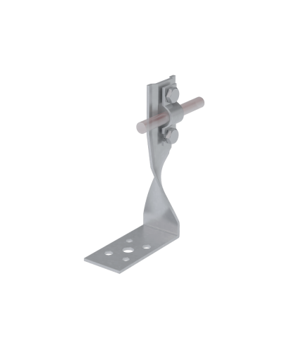 Угловой держатель болтовой скрученный для прутка Ø 5-10 мм H70 мм CU КМ-Профиль (UDBS-H70-D5-10 CU) в Балашихе Монтажные материалы Pintop.ru