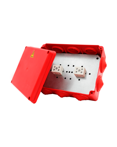 Коробка распределительная огнестойкая КРОПС-П4, IP54, габаритные размеры 150х110х70 мм, для кабелей сечением до 4 мм2, 6 клемм КМ-Профиль (FRJB-KM-P4-4-06-КРОПС-IP54) в Балашихе Распределительные коробки Pintop.ru