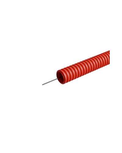 Труба гофрированная ПНД лёгкая d20 мм с зондом трудногорючая безгалогенная (HFFRLS), (уп. 100 м) КМ-профиль (KM-FRTG-20) в Балашихе Труба гофрированная Pintop.ru