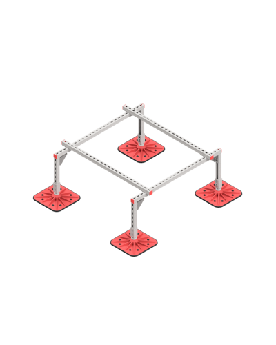 Опорная конструкция для установки оборудования TECHNORAPTOR FOOT 1200х1200 КМ-профиль (KM-TR-F-SSEI-1200-1200) в Балашихе Системы видеонаблюдения Pintop.ru