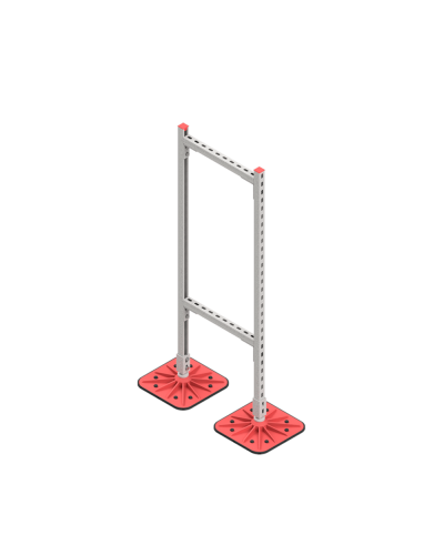 Опорная конструкция для горизонтальных прямоугольных воздуховодов и металлических лотков кабеленесущих систем TECHNORAPTOR FOOT 500х1500 КМ-профиль (KM-TR-F-SSHRAD-500-1500) в Балашихе Системы видеонаблюдения Pintop.ru