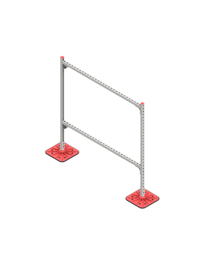 Опорная конструкция для горизонтальных прямоугольных воздуховодов и металлических лотков кабеленесущих систем TECHNORAPTOR FOOT 1500х1500 КМ-профиль (KM-TR-F-SSHRAD-1500-1500) в Балашихе Системы видеонаблюдения Pintop.ru