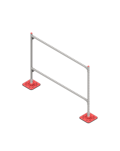 Опорная конструкция для горизонтальных прямоугольных воздуховодов и металлических лотков кабеленесущих систем TECHNORAPTOR FOOT 2000х1500 КМ-профиль (KM-TR-F-SSHRAD-2000-1500) в Балашихе Системы видеонаблюдения Pintop.ru