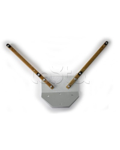 Узел с двумя стеклопластиковыми консолями для крепления двух блоковна плоскость заграждения, стены зданияили на другие электропроводные предметы Омега-микродизайн УКБ-22 в Балашихе Кронштейны и планки для извещателей Pintop.ru