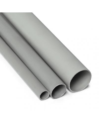 Труба гладкая самозатухающая ПВХ д.20 мм (3м) цвет серый ПожТехКабель 712-002 в Балашихе Гладкая труба Pintop.ru