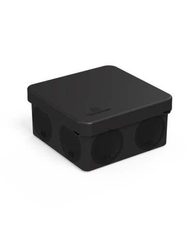 Коробка распред. 60-0210-9005м двухкомп. безгалогенная (HF) черная 80х80х40 (8шт/уп) Промрукав (60-0210-9005м) в Балашихе Распределительные коробки Pintop.ru