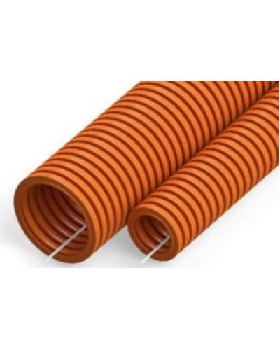 Труба гофрированная ПНД тяжёлая 750 Н безгалогенная (HF) оранжевая с/з д20 (50м/уп) Промрукав (PR02.0034) в Балашихе Труба гофрированная Pintop.ru