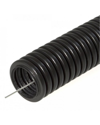 Труба гофрированная ПНД тяжёлая 750 Н безгалогенная (HF) стойкая к ультрафиолету черная с/з д63 (15м/360м уп/пал) Промрукав (PR.026341) в Балашихе Труба гофрированная Pintop.ru