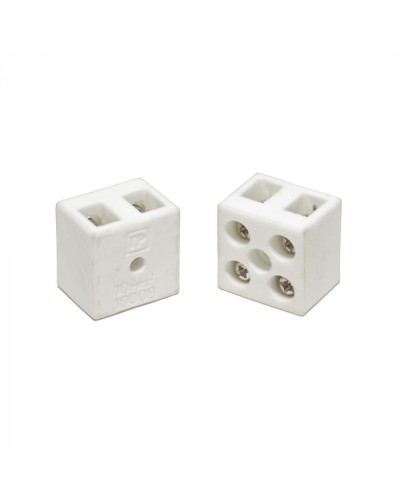 Клемма керамическая латунь 10 мм² 2 пары контактов с крепежным отверстием (5 шт/уп) Промрукав (PR08.7161) в Балашихе Аксессуары для кабель-канала Pintop.ru