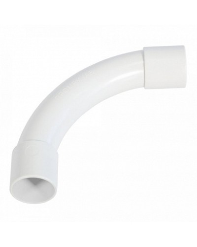 Соединитель угловой белый d20 мм (5шт/300шт уп/кор) Промрукав (PR13.0464) в Балашихе Повороты, муфты, тройники Pintop.ru