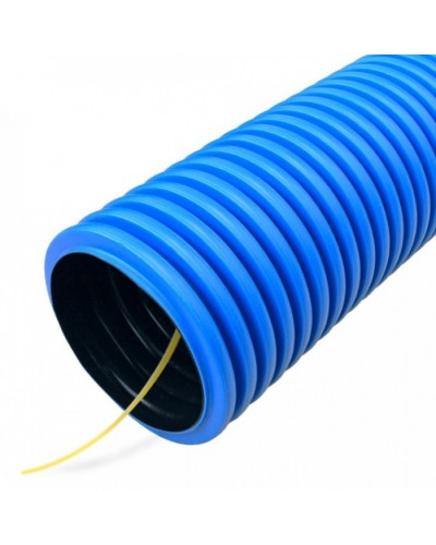 Труба гофрированная двустенная ПНД гибкая тип 750 (SN29) с/з синяя д63 (100м/уп) Промрукав (PR15.0046) в Балашихе Труба гофрированная Pintop.ru