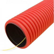 Труба гофрированная двустенная ПНД гибкая тип 750 (SN19) с/з красная д90 (50м/уп) Промрукав (PR15.0049)