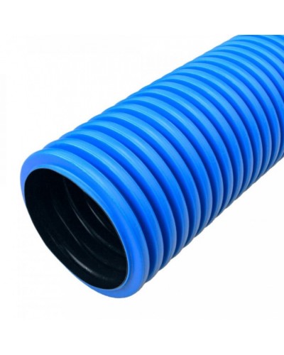 Труба гофрированная двустенная ПНД жесткая тип 750 (SN19) синяя д90 6м (36м/уп) Промрукав (PR15.0074) в Балашихе Труба гофрированная Pintop.ru