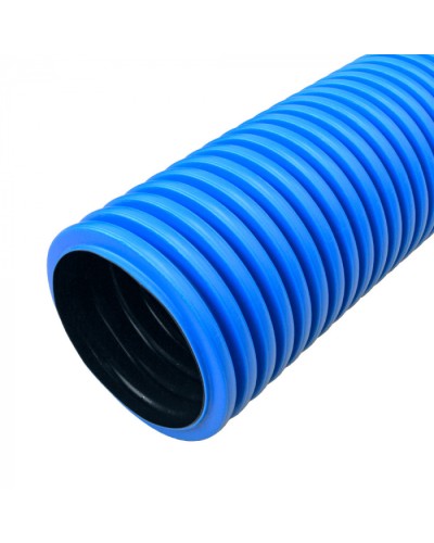 Труба гофрированная двустенная ПНД жесткая тип 1250 (SN26) синяя d110 мм 6м (36м/уп) Промрукав (PR15.01051) в Балашихе Труба гофрированная Pintop.ru