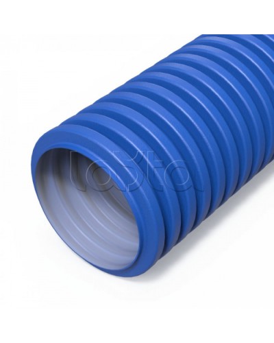 Труба гофр двустенная ПНД гибкая вентиляционная голубая (RAL 5012) d75 мм (50м/уп) Промрукав (PR15.0280) в Балашихе Труба гофрированная Pintop.ru