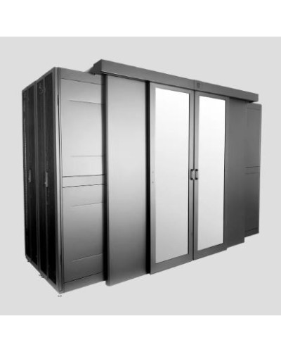 Двери двухрядного коридора поликарбонат сдвижные 42U для шкафов серии ШТК-СП-42.×.× ЦМО ЦОД-СП-Д2-42-9005 в Балашихе Аксессуары для стоек и шкафов Pintop.ru