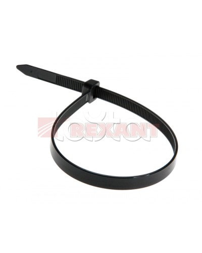 Хомут-стяжка нейлоновый 8х450 мм чёрный (100шт/уп) REXANT 07-0451-8 в Балашихе Стяжки-хомуты Pintop.ru