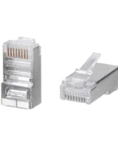 Разъем RJ-45(8P8C) под витую пару, категория 5e (50 µ/ 50 микродюймов), универсальный (для одножильного и многожильного кабеля) экранированный (100 шт) в Балашихе Коннекторы и разъемы Pintop.ru