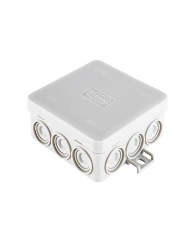 Коробка огн. E110, о/п 85х85х38мм, без галогена, 12 вых., IP55, 4P, серый Экопласт (43155HF-GR) в Балашихе Распределительные коробки Pintop.ru