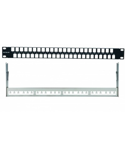 Наборная коммутационная панель 19”, 1U, 48 портов UTP/FTP Eurolan (27F-00-48BL) в Балашихе Патч-панели Pintop.ru