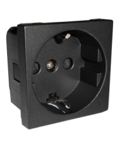 Розетка с заземляющими контактами и защитными шторками, (черный бархат) LK45 Экопласт (851408) в Балашихе Аксессуары для кабель-канала Pintop.ru