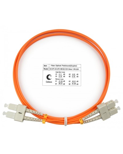 Шнур оптический duplex SC-SC 62,5/125 mm 1,5м LSZH Cabeus FOP-62-SC-SC-1,5m в Балашихе Патч-корды оптические Pintop.ru