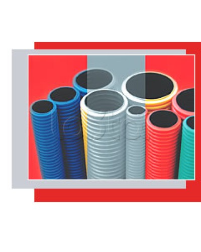 NR110 Двустенная труба ПНД жёсткая, тип 750, SN16, D110мм (1шт=5,7м) цвет красный Экопласт (80110-57) в Балашихе Труба гофрированная Pintop.ru