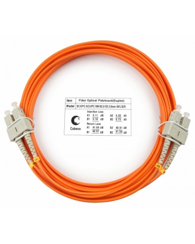 Шнур оптический duplex SC-SC 62,5/125 mm 5м LSZH Cabeus FOP-62-SC-SC-5m в Балашихе Патч-корды оптические Pintop.ru