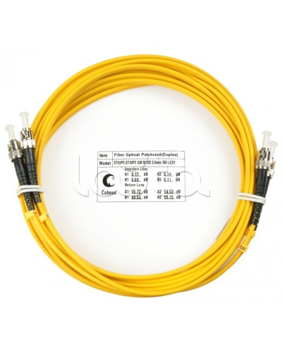 Шнур оптический duplex ST-ST 9/125 sm 25м LSZH Cabeus FOP(d)-9-ST-ST-25m в Балашихе Патч-корды оптические Pintop.ru