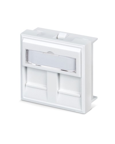 Вставка 45x45 (Mosaic) для 2 модулей формата Keystone Jack с маркером (FP-45-2M) Пожтехкабель СКС (202-032) в Балашихе Модули Keystone Pintop.ru