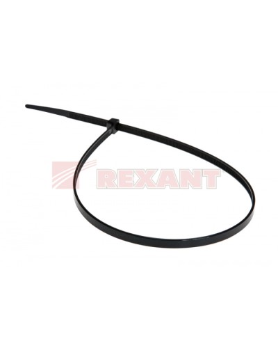 Хомут-стяжка нейлоновый 5х450 мм чёрный (100шт/уп) REXANT 07-0451-5 в Балашихе Стяжки-хомуты Pintop.ru