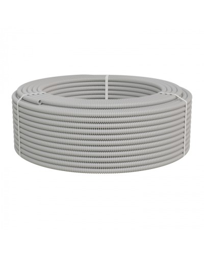 Труба ПНД-FRUF гофрир. легкая, с зондом, без галогена, трудногорючая, атмосферостойкая,цвет серый, диам. 16мм (100м) Экопласт (20116HFR-UF) в Балашихе Труба гофрированная Pintop.ru