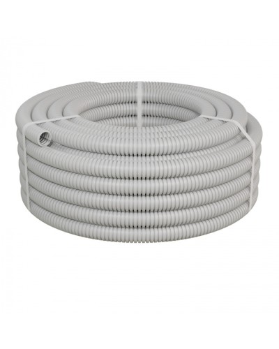 Труба ПНД-FRUF гофрир. легкая, с зондом, без галогена, трудногорючая, атмосферостойкая,цвет серый, диам. 32мм (25м) Экопласт (20132HFR-UF) в Балашихе Труба гофрированная Pintop.ru