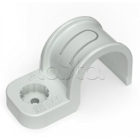 Крепеж-скоба пластиковая односторонняя для прямого монтажа серая в п/э д25 Промрукав (PR13.0370)