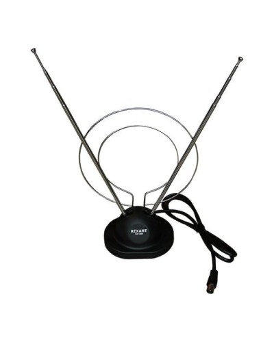 Антенна комнатная телескопическая на подставке «Усы+кольцо», RX-100 REXANT 34-0100 в Балашихе Системы видеонаблюдения Pintop.ru