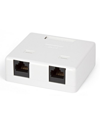 Розетка компьютерная RJ-45(8P8C) Hyperline SB1-2-8P8C-C6-WH в Балашихе Розетки компьютерные и телефонные Pintop.ru