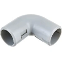 CI25G Угол 90 гр.(2част.), без галогена, для труб D25мм, цвет белый (1уп = 25шт) Экопласт (41225-25HF-W)