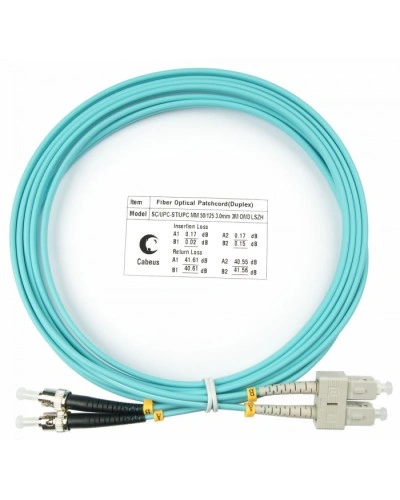 Шнур оптический duplex SC-ST 50/125 mm OM3 3м LSZH Cabeus FOP-50-SC-ST-3m в Балашихе Патч-корды и пигтейлы Pintop.ru