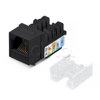 Вставка Keystone Jack RJ-45, категория 5e, заделка тип 110, черная, со стяжкой Cabeus KJ-RJ45-Cat.5e-90-SW-BK
